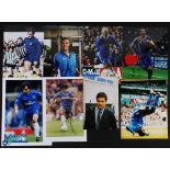 8x Chelsea Football Signed Photographs - featuring Zola, Desailly, Gullit, Gudjohnsen, Shevchenko,