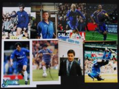 8x Chelsea Football Signed Photographs - featuring Zola, Desailly, Gullit, Gudjohnsen, Shevchenko,