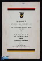 1953 100th Blackheath v Newport Game Signed Rugby Menu: Familiar & famous clash, marked by c.30