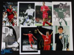 8x Liverpool Football Signed Photographs - features Riise Souness, Redknapp, Hansen, Grobbelaar,