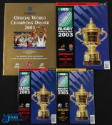 RWC 2003 Rugby Programmes etc (4): Pool, Scotland v Fiji; Qu-final, Hosts Australia v Scotland;