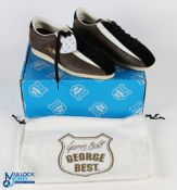 George Best Ben Sherman Retro Trainers, size 7 made in Vietnam suede and leather trim Gray, black,
