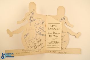 Wolverhampton Wanderers Football Club Tribute Menu Card to Stan Cullis and Bily Wright with 29