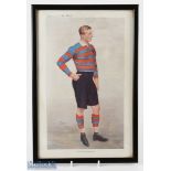 1910 Spy's Lieut D'Oyly Lyon Coloured Rugby Print: From a supplement in 'The World', fine coloured