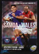 Scarce 2017 Samoa v Wales Rugby Programme: Try finding another! Not often a Tier One nation goes