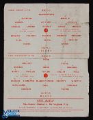 1956/57 Manchester Utd public trial match 11 August 1956 single sheet, first team had Duncan