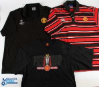 Manchester United Polo Shirts & T Shirt, to include Champions league a polo shirt in black size
