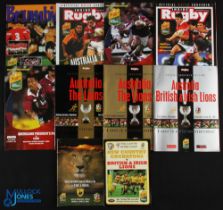 2001 British & I Lions Rugby Programmes (10): Super full set from the exciting 2001 tour, with the