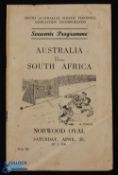 1947 Australia (including Alex Herd of Manchester City fame) v South Africa international match