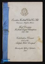 1963 Everton (Div. 1 Champions) celebration dinner at the Adelphi Hotel, Liverpool 5 September