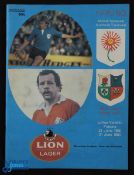1980 N Transvaal v B & I Lions Rugby Programme: At Loftus Versfeld, Pretoria, 21/6/80, 46pp issue.