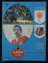 1980 N Transvaal v B & I Lions Rugby Programme: At Loftus Versfeld, Pretoria, 21/6/80, 46pp issue.