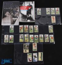 Footballers Caricatures by RIP Cigarette Cards plus books (21) together with Fred Keenor The Man Who