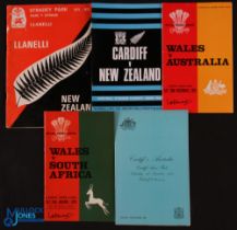 1970-75 Major Tourists in Wales Rugby Programmes (5): NZ v Llanelli (that game!) and v Cardiff,