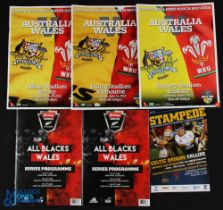 Wales in the S Hemisphere Rugby Programmes (6): The three tests in Australia and the Brumbies clash,