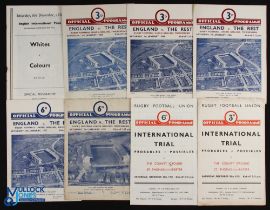 1950s England Rugby Trials Programmes (8): at Exeter, Dec 1952 & Dec 1959; at Birkenhead Park, Dec