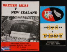 1977 British & I Lions in NZ Rugby Programmes (2): In VG condition, the issues for the third and -
