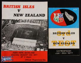 1977 British & I Lions in NZ Rugby Programmes (2): In VG condition, the issues for the third and -