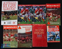 1949-2006 Rugby Annuals Selection (8): Playfair Annual, sole Welsh Ed. 1949-50, creases, & usual