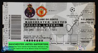 1996/97 Porto v Manchester Utd Champions League match ticket 19 March 1997 signed by David