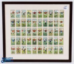 Cigarette cards - Gallahers 1910 Association Football Club Colours - part set, mounted and framed