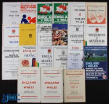 1949-2003 England All Age Groups 15-U23 Rugby Programmes (21): 15 Group England v Wales 1949, 56 (2)