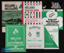 1976 Ireland in NZ Rugby Programmes (6): Missing only the clash with Manawatu, all the other six