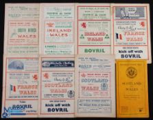 1940s-1950s Wales Rugby Programmes (8): Fine selection at Cardiff or Swansea, v France 1948 & (G