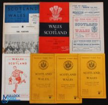 1949-54 Wales & Scotland H&A Rugby Programmes (7): At Murrayfield 1949 (plus rare 'pirate'),