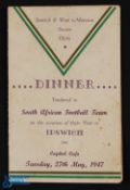 1947 Ipswich v West Moreton soccer clubs dinner at the Capitol Café, Ipswich 27 May 1947 for the