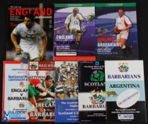 Barbarians v Other Nations Rugby programmes (8): v Argentina 1990, Scotland 1991 & 2000, Ireland