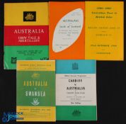 Australia in the UK 1966-7 Rugby Programmes (5): v Midland Counties, E Vale/Abertillery, Cardiff,