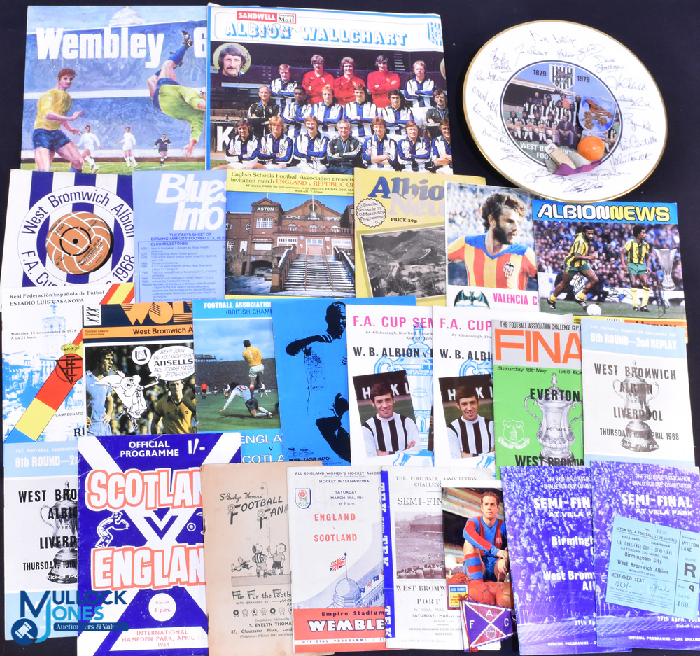 Collection of memorabilia to include West Bromwich Albion centenary 1879-1979 plate featuring team