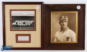 Mid-1920s Framed Vintage Rugby Images (2): Lovely duo: Original hand-finished portrait, 19" x 16.
