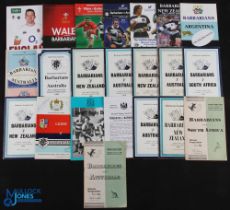 Bumper Barbarians Bundle: Rugby Programmes (22): v Australia 1948, 58, 67, 76, 84, 88 & 2001; S