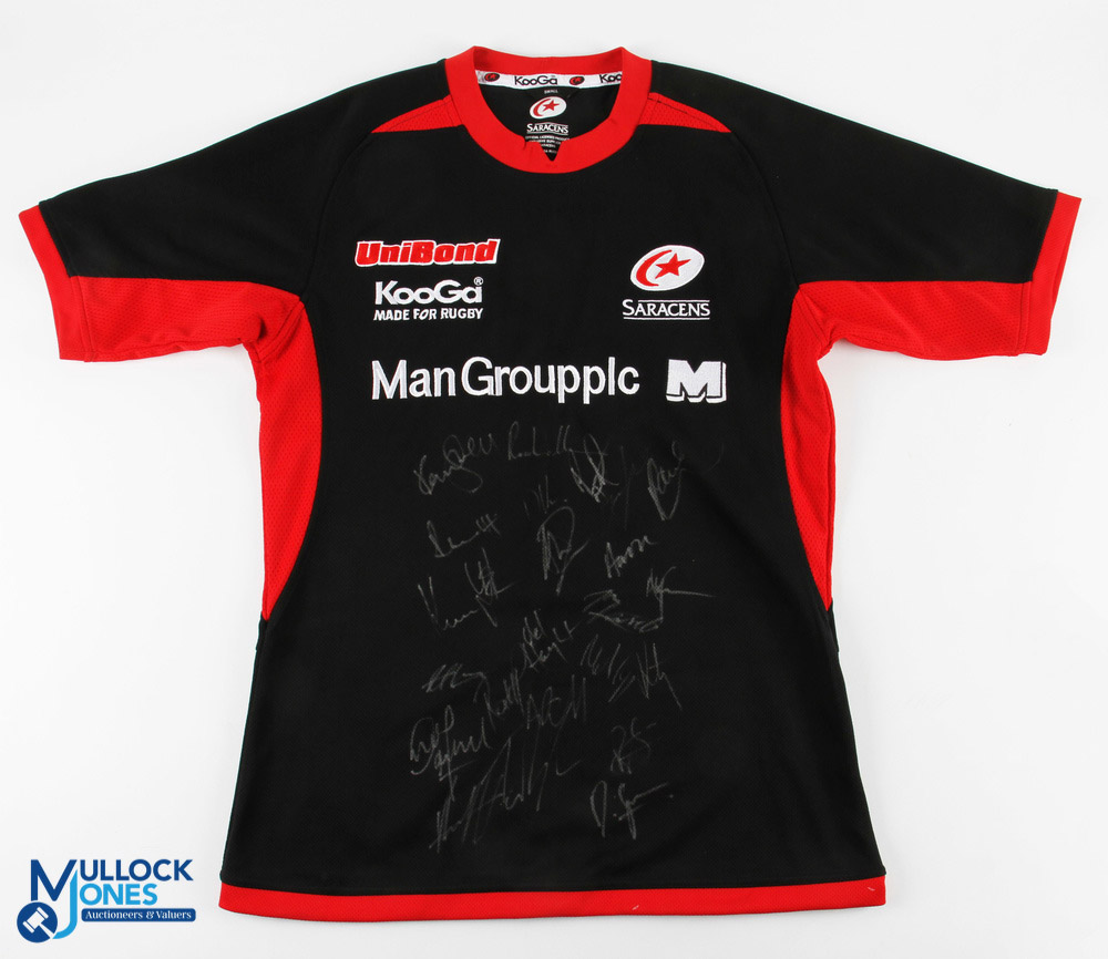 Signed Saracens Rugby Jersey: Immaculate example, Kooga Official make for the Sarries, black with