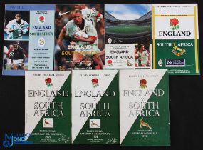 1952-1998 England v S Africa Rugby Programmes (7): The Twickenham issues from 1952 (1st England