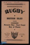 Rare 1950 British & I Lions v Poverty Bay/East Coast/Bay of Plenty Rugby Programme: Signed to