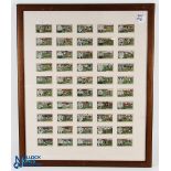 1914 Churchmans Football Footballers Coloured Cigarette Cards Set, a complete set of 50 cards framed