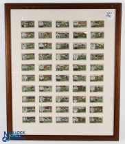 1914 Churchmans Football Footballers Coloured Cigarette Cards Set, a complete set of 50 cards framed