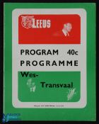 1974 British Lions v W Transvaal Rugby Programme: Large format, VG