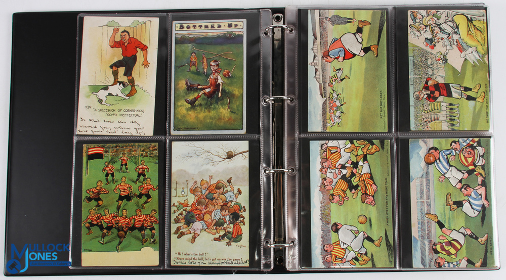 Quantity of Football Postcards (#120) features some early examples, mostly humorous from Valentine's - Image 2 of 7