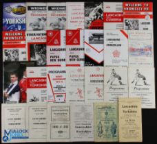 RL Lancashire County Programmes (40): 1948-2002, some duplication, wide date spreads v Yorkshire,