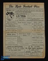 1898/1899 Ryde (I of W) v Plumstead Gymnasium match programme No. 1, 1st September 1898, large 4