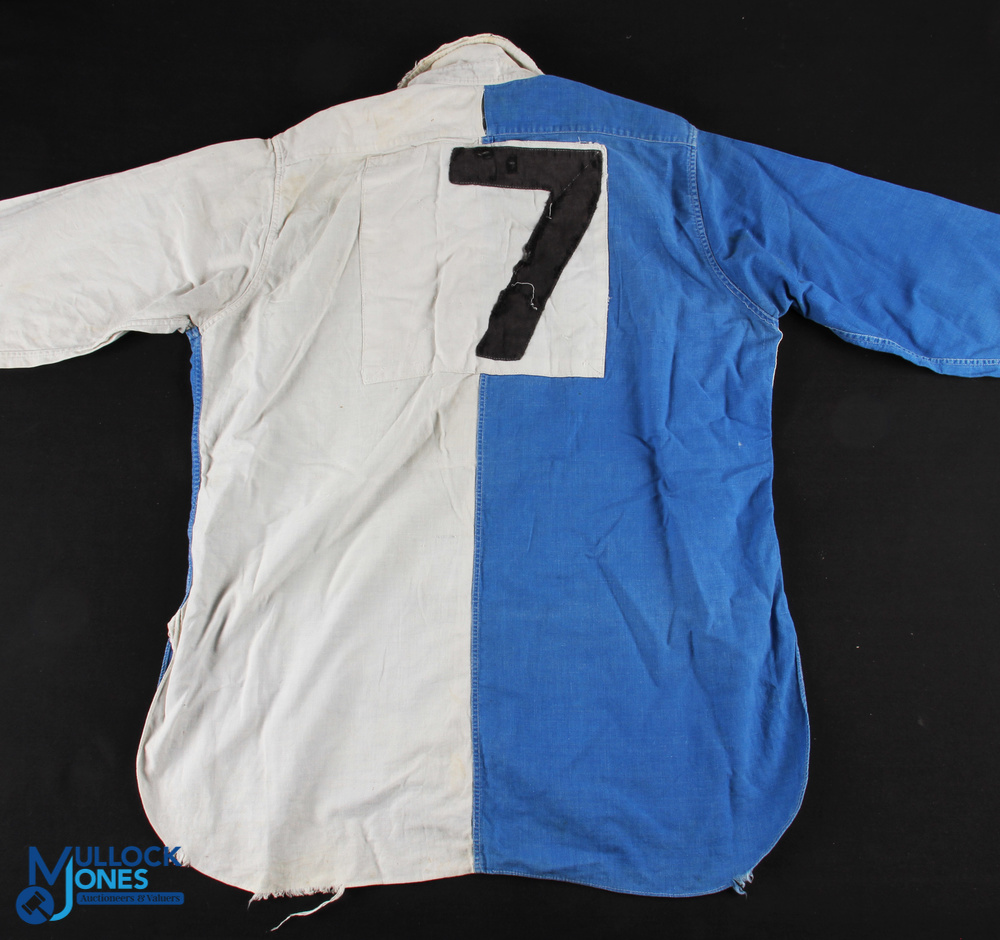 1950s Western Province shirt, pale blue/white halves, long sleeves with one pale blue, one white, - Image 3 of 3