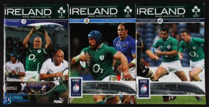 2011/2012 Irish Home Rugby Programmes (3): Recent glossies v France 2011 and v Scotland and Italy