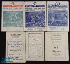 1949-60 Services Rugby Programmes (6): British Army v French Army, inc caps and Lions, 1950,