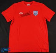 Geoff Hurst Signed England Football shirt and World Cup Print (2) the shirt signed in ink to the