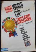 1966 World Cup Poster - World Cup Finals - England July 11 to July 30th featuring all the football