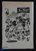 1947 New Zealand v South Africa 3rd test in the series match programme; note: programme is